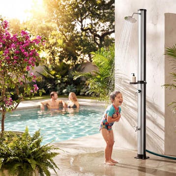 Zonnedouche Orinoco 40 l - zwart/zilver, Verzenden, Nieuw