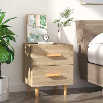 vidaXL Nachtkastje 40x35x47,5 cm sonoma eikenkleurig, Minder dan 45 cm, Verzenden, Nieuw, Minder dan 55 cm