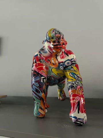 Decoratief ornament - Graffiti Pop-art Gorilla Sculptuur