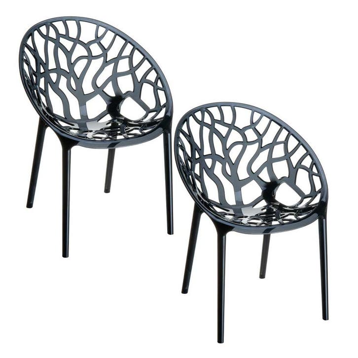 Garden Impressions Crystal tuinstoel zwart - 2 stuks, Tuin en Terras, Tuinsets en Loungesets, Verzenden