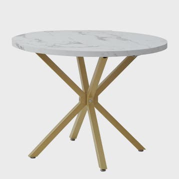 Moderne Ronde Eettafel 100cm met Marmerlook - Luxe en Stijlv, Verzenden, Nieuw