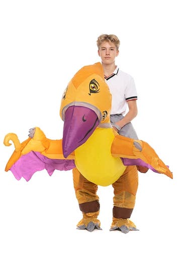 KIMU® Opblaas Kostuum Kinderen Rijdend op Pterosaurus 80 86, Kleding | Heren, Carnavalskleding en Feestkleding, Carnaval, Nieuw