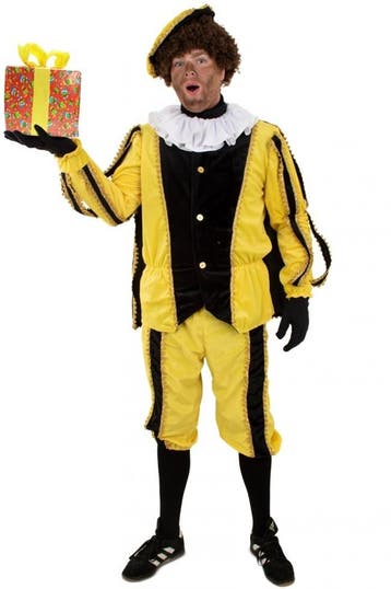 Pieten pak 3-delig geel/zwart Gomera, Kleding | Dames, Carnavalskleding en Feestkleding, Ophalen of Verzenden, Nieuw