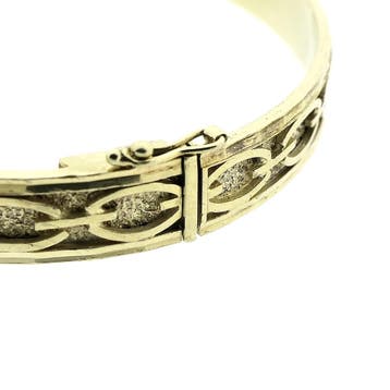 Gouden slavenarmband met gravures, Ophalen of Verzenden, Gebruikt, Overige kleuren, Goud