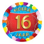 Vrolijk gekleurde viltjes 16 jaar - 16 jaar versiering, Hobby en Vrije tijd, Feestartikelen, Ophalen of Verzenden, Nieuw