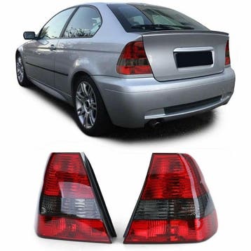 Achterlichten rood/smoke BMW 3 serie E46 compact B9225, Nieuw, BMW