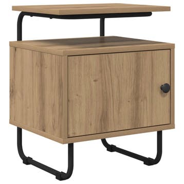 vidaXL Nachtkastje Artisanaal eiken 40 x 36,5 x 50 cm, Minder dan 45 cm, Verzenden, Nieuw, Minder dan 55 cm