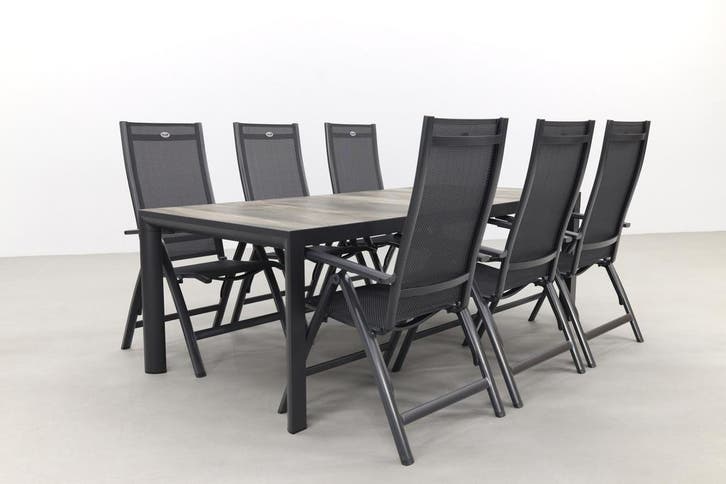 Hartman Roma/Kings tuinset antraciet - 220x100 cm., Tuin en Terras, Tuinsets en Loungesets, Tuinset, Nieuw, Overige materialen