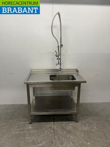 RVS Aanvoertafel t.b.v. doorschuifvaatwasser 110,5 x 77 x 90, Ophalen of Verzenden, Gebruikt