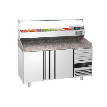 GGM Gastro | Pizza koelwerkbank PREMIUM - 1600x800mm - 2 |, Verzenden, Nieuw in verpakking, RVS Meubilair