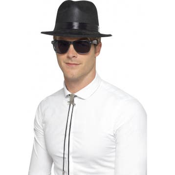 Fedora hoedje zwart - Gangsterhoeden, Verzenden, Nieuw
