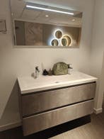 Showmodel badmeubel greeploos 120cm betongrijs - 0020, Huis en Inrichting, Badkamer | Badkamermeubels, Ophalen, Nieuw, 100 tot 150 cm