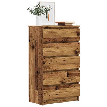 vidaXL Ladekast 60x36x103 cm bewerkt hout oud houtkleurig, Verzenden, Nieuw, Overige houtsoorten