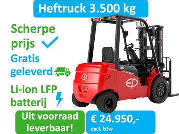 Heftruck 3.5 ton met Li-ion LFP, hoge bodemvrijheid, robuust, Zakelijke goederen, Machines en Bouw | Heftrucks en Intern transport