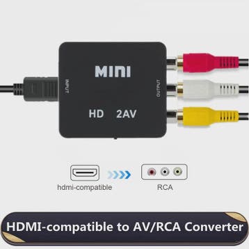 Mini HDMI naar RCA Converter met Audio/Video Output - 1080P, Verzenden, Nieuw