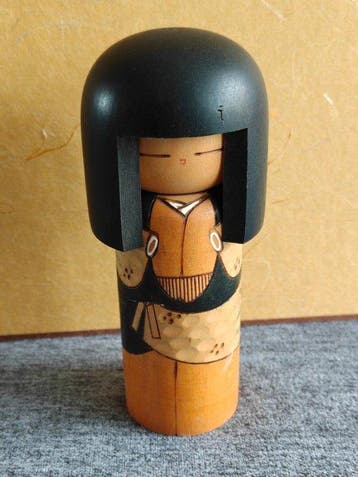 sculptuur, Kokeshi dolls - 14 cm - Hout