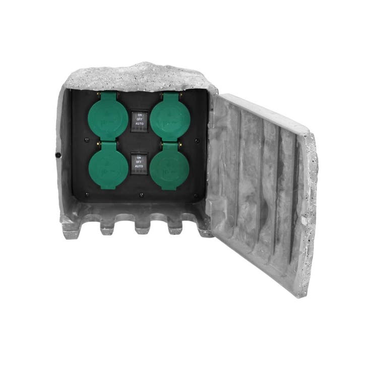 Tuin contactdoos - 230V - 4 voudig - Decoratief steen, Doe-het-zelf en Verbouw, Overige Doe-het-zelf en Verbouw, Nieuw, Ophalen of Verzenden