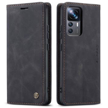 CaseMe book case leer - Xiaomi 12T/12T Pro - zwart, Verzenden, Nieuw