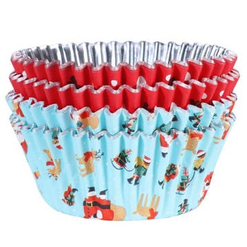 PME Cupcake Vormpjes Kerstman en Rudolph Ø52mm 60st.**, Verzenden, Nieuw