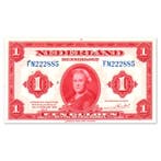 1 Gulden Wilhelmina 1943 ZFr+, Verzenden