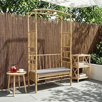 vidaXL Tuinboog met Bank Donkergrijs 115 x 50 x 205 cm, Verzenden, Nieuw