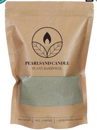 Kaarsenzand Pearl Sand Light Groen inclusief 4 lonten 400 g, Ophalen of Verzenden, Nieuw