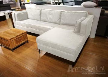 Loungebank Borne - loungebanken - Wit, Nieuw, 150 cm of meer, Stof, 200 tot 250 cm