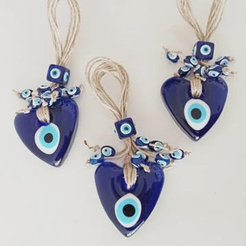 Blauw Turks Oog Hanger met Touw - Decoratie voor Auto, Muur
