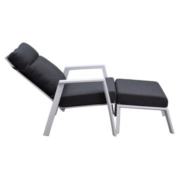 Vegas lounge balkonset 4 delig verstelbaar wit aluminium, Ophalen of Verzenden, Nieuw, Aluminium