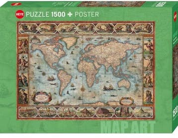 Map Art - Willem Blaeu World (1500 stukjes) | Heye - Puzzels, Verzenden, Nieuw