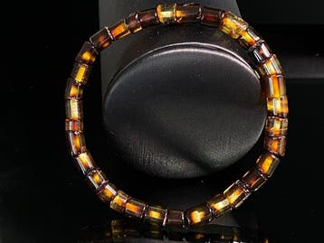 Unisex Baltisch amber cilinderarmband – Zeldzaam multitone