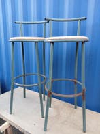 Vintage barkrukken, Huis en Inrichting, Gebruikt, Met voetsteun, 60 tot 90 cm, Metaal