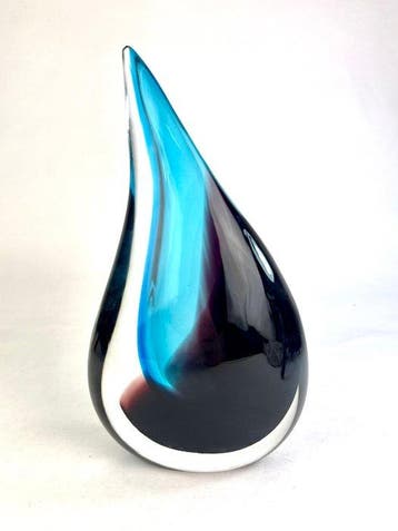 Oball - Vaas - Sommerso - Muranoglas - Acquamarina Ametista