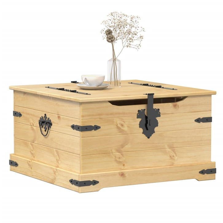 vidaXL Opbergbox Corona 78x78x45 cm massief grenenhout, Huis en Inrichting, Woonaccessoires | Kisten, Nieuw, Verzenden