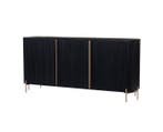 Dressoir Harvard 180cm - zwart/goud | Hotel collection, Ophalen of Verzenden, Nieuw