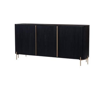 Dressoir Harvard 180cm - zwart/goud | Hotel collection, Ophalen of Verzenden, Nieuw