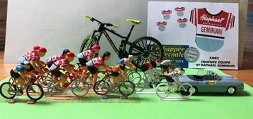 Themacollectie - Figuurtjes van wielrenners, miniatuurauto,, Nieuw