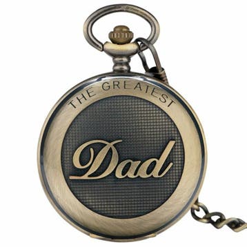 Fako - Zakhorloge - XXL - The Greatest Dad - Ø 47mm - Brons, Sieraden, Tassen en Uiterlijk, Horloges | Heren, Verzenden, Nieuw