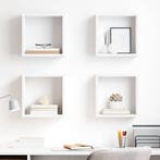vidaXL Wandschappen kubus 4 st 30x15x30 cm wit, Verzenden, Nieuw