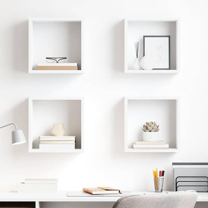 vidaXL Wandschappen kubus 4 st 30x15x30 cm wit, Huis en Inrichting, Woonaccessoires | Wandplanken en Boekenplanken, Nieuw, Verzenden