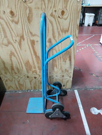 Trappen steekwagen, staal, blauw, Ophalen
