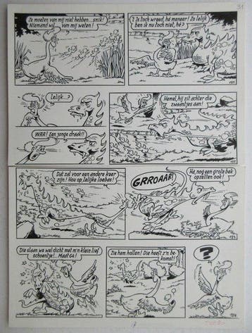 Paul Geerts - 1 Original page - Suske en Wiske - De vlijtige, Nieuw
