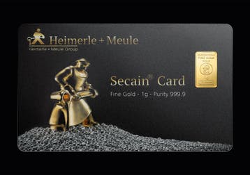 1 gram goudbaar - Heimerle Meule Secain card, Verzenden, Goud