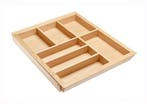 Verstelbare houten bestekbak, 424 mm diep, Huis en Inrichting, Nieuw