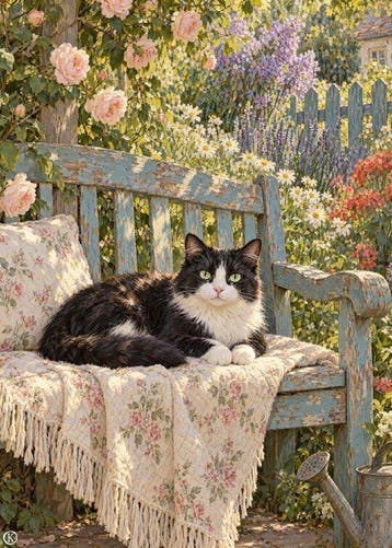 Kleury.art - [XL Canvas] Gaze from the Rose Bench by