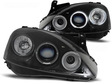 Koplampen Opel Corsa C Angel Eyes zwart, Ophalen of Verzenden, Nieuw