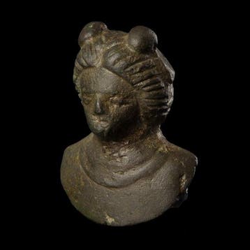 Galloromaans Brons Bust, of Diana