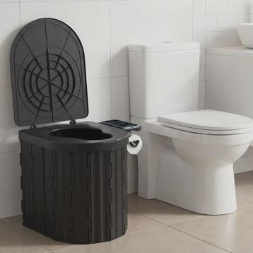 Draagbaar Camping Toilet met Deksel & Toiletrolhouder - Nood, Verzenden, Nieuw