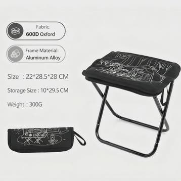 Lichtgewicht Opvouwbare Camping Stoel - 900D Oxford & RVS -, Verzenden, Nieuw