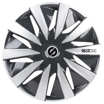 4-Delige Sparco Wieldoppen  Lazio 15-inch grijs/zilver, Auto diversen, Wieldoppen, Verzenden, Nieuw